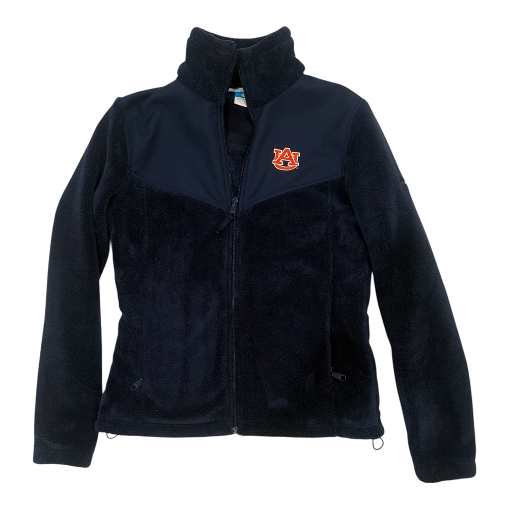 Columbia Auburn War Eagle Women’s Navy Orange Fleece Fitted Jacket Size Medium